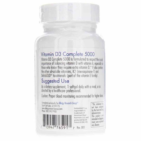 Vitamin D3 Complete 5000 IU Softgels, ARG